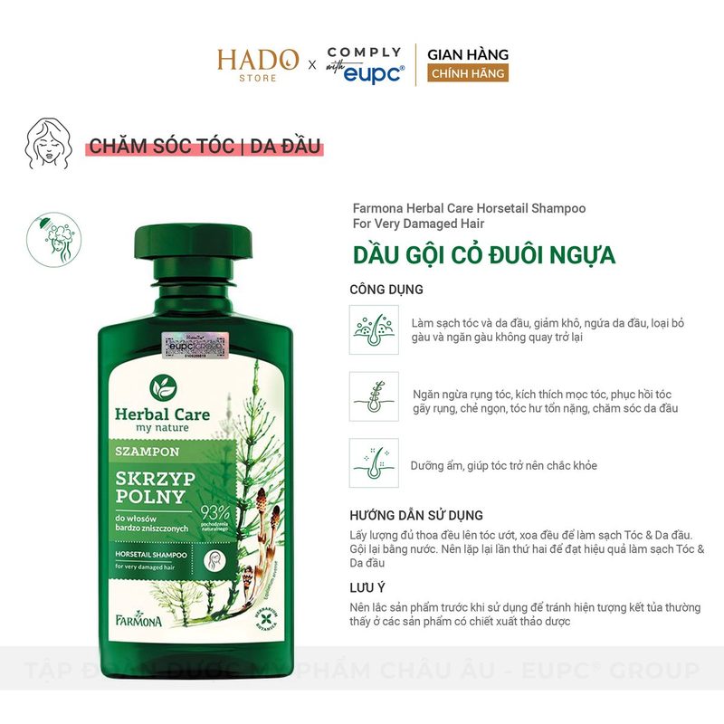 Dầu gội cỏ đuôi ngựa cho tóc hư tổn Farmona Herbal Care 330ml - ảnh 3