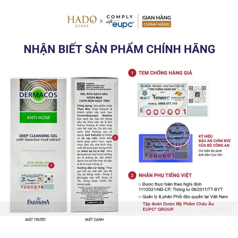 Gel rửa mặt làm sạch sâu bùn hoạt tính Farmona Dermacos Anti-Acne 150ml - ảnh 4