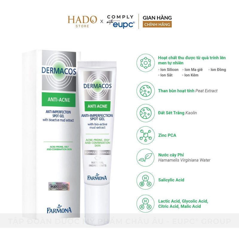 Gel chấm mụn chứa bùn hoạt tính Farmona Dermacos Anti-Acne 15ml - ảnh 2