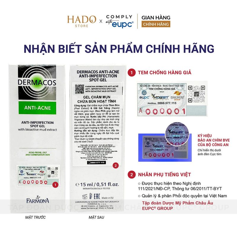 Gel chấm mụn chứa bùn hoạt tính Farmona Dermacos Anti-Acne 15ml - ảnh 4