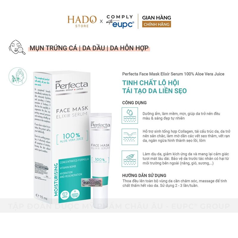 Tinh chất lô hội dưỡng ẩm Perfecta Elixir 15ml - ảnh 3
