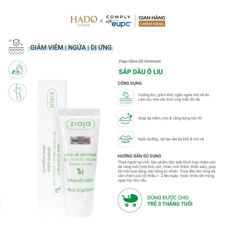 Sáp dưỡng dầu ô liu cho môi và da khô Ziaja 20ml - ảnh 3
