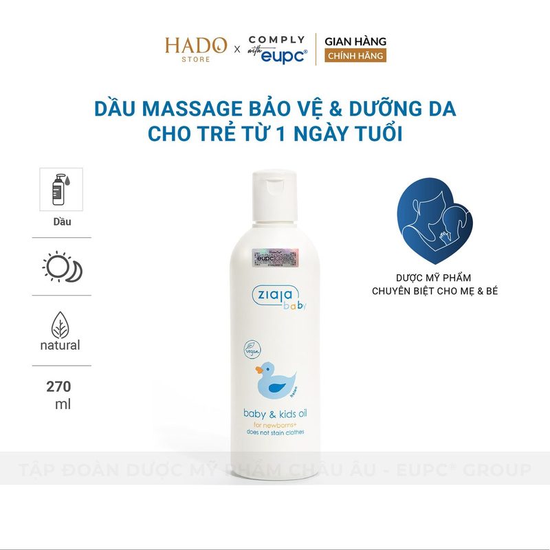 Dầu massage dưỡng da cho bé sơ sinh Ziaja Baby 270ml - ảnh 3