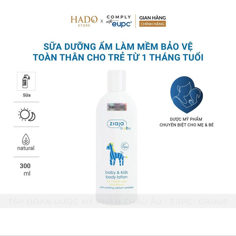 Sữa dưỡng thể cho bé từ 1 tháng tuổi Ziaja Baby 300ml - ảnh 3
