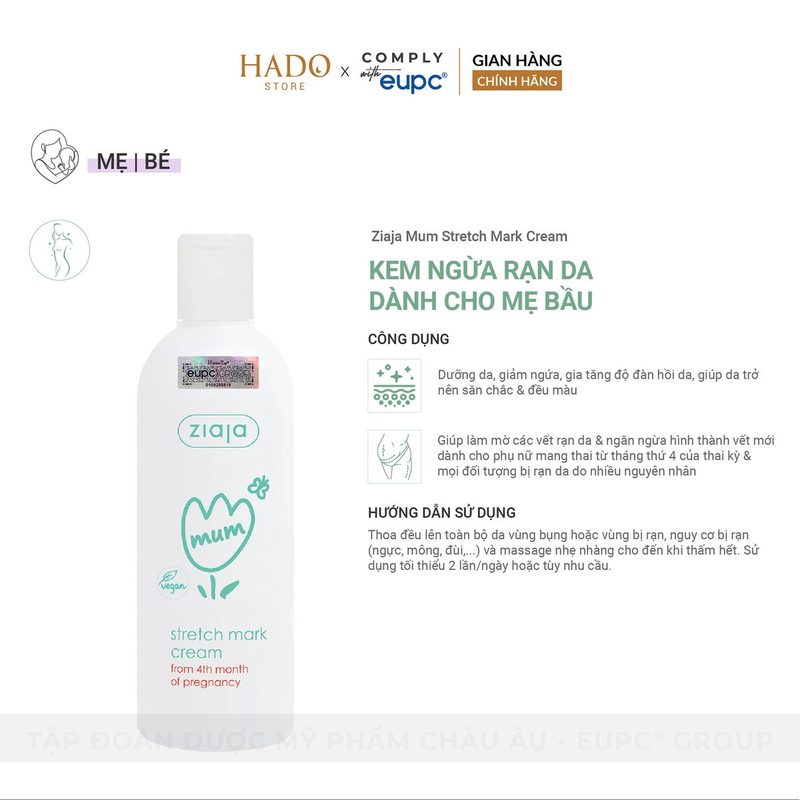 Kem dưỡng da vùng rạn cho mẹ bầu Ziaja Mum 270ml - ảnh 2
