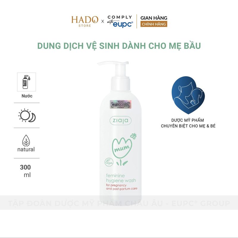Dung dịch vệ sinh phụ nữ cho mẹ bầu Ziaja Mum 300ml - ảnh 3