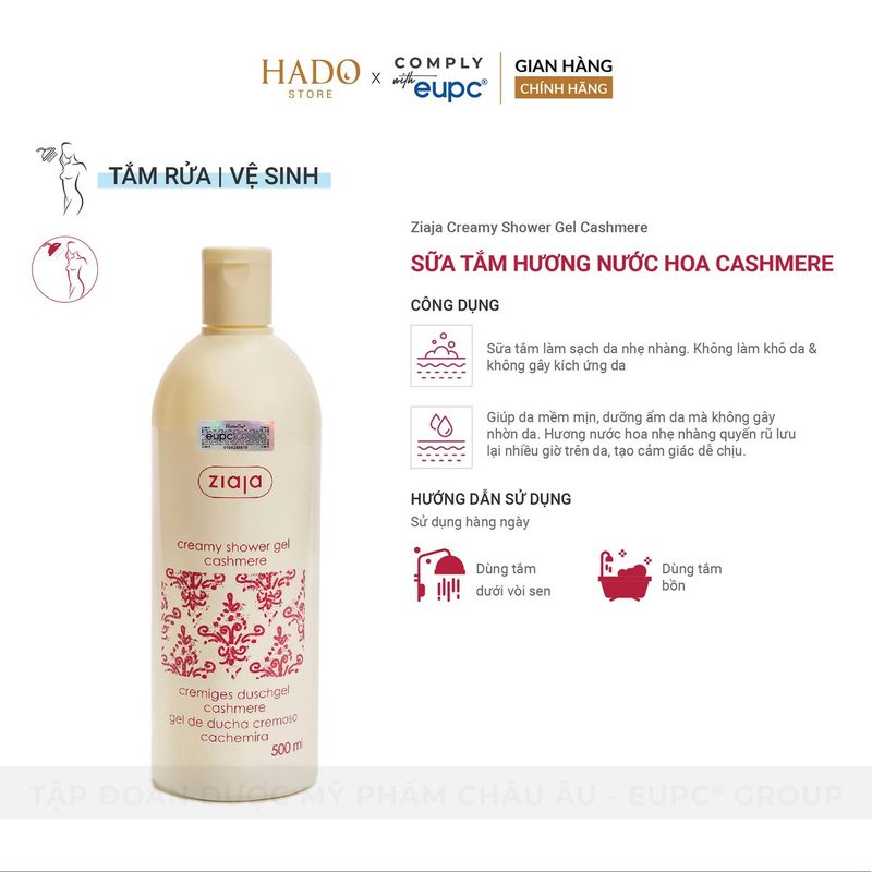 Sữa tắm dạng kem hương Cashmere Ziaja 500ml - ảnh 2