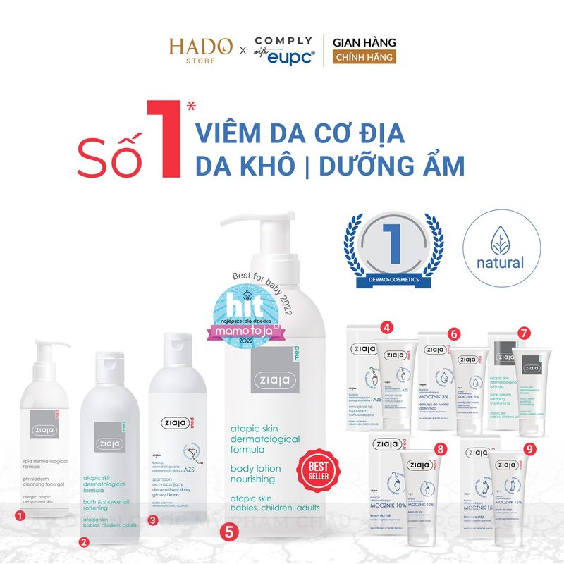 Nhũ tương dưỡng thể 1% Urê Ziaja Med Atopic Skin 400ml - ảnh 5