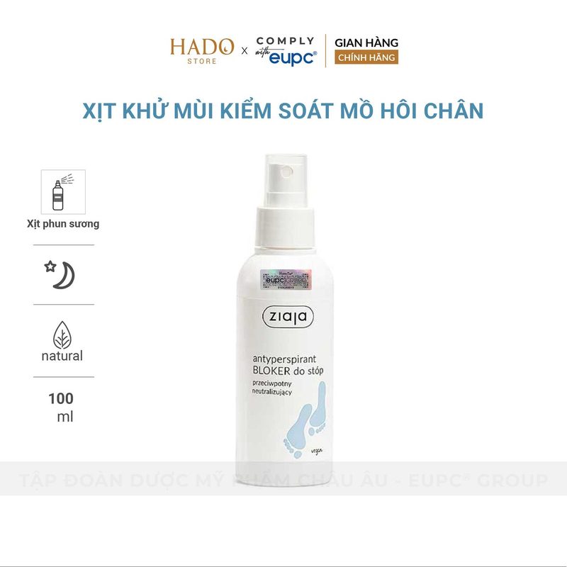 Xịt khử mùi giảm mồ hôi chân không cồn Ziaja 100ml - ảnh 3