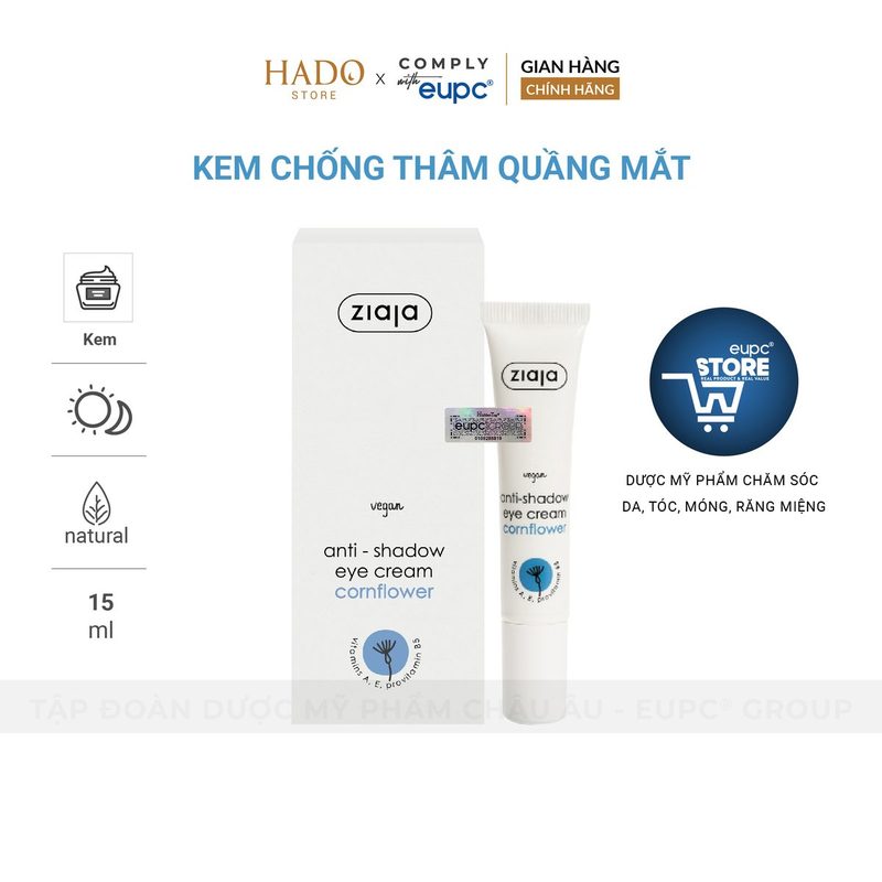 Kem dưỡng mắt giảm thâm quầng Ziaja Anti-shadow 15ml