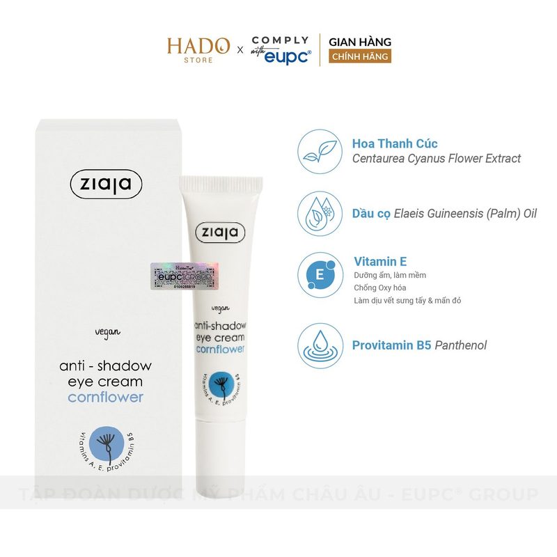 Kem dưỡng mắt giảm thâm quầng Ziaja Anti-shadow 15ml - ảnh 2