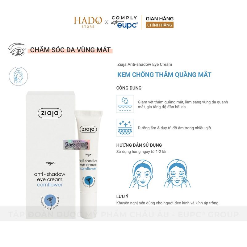 Kem dưỡng mắt giảm thâm quầng Ziaja Anti-shadow 15ml - ảnh 3