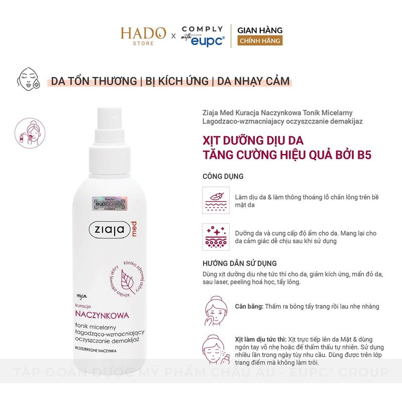 Toner xịt làm dịu da Panthenol Ziaja Med 200ml - ảnh 3