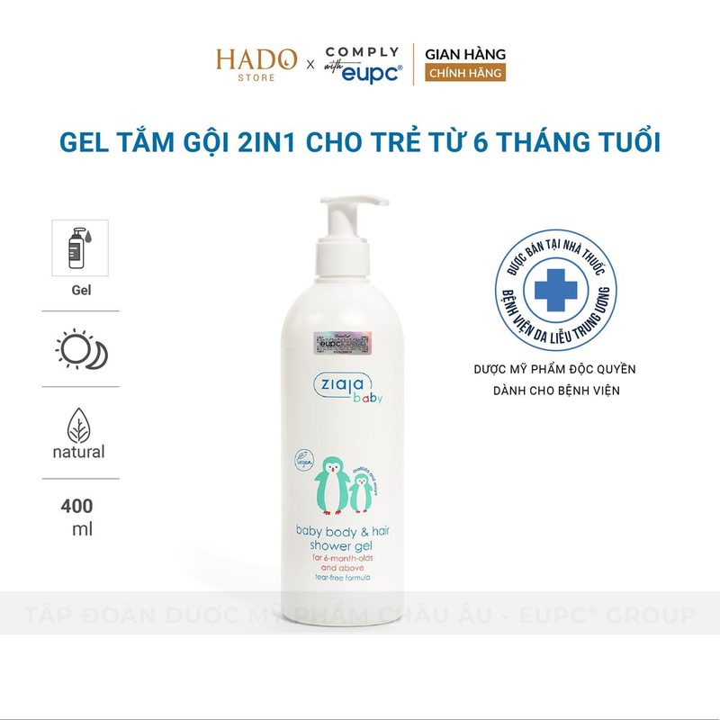 Gel tắm gội 2in1 cho bé từ 6 tháng tuổi Ziaja Baby 400ml - ảnh 3