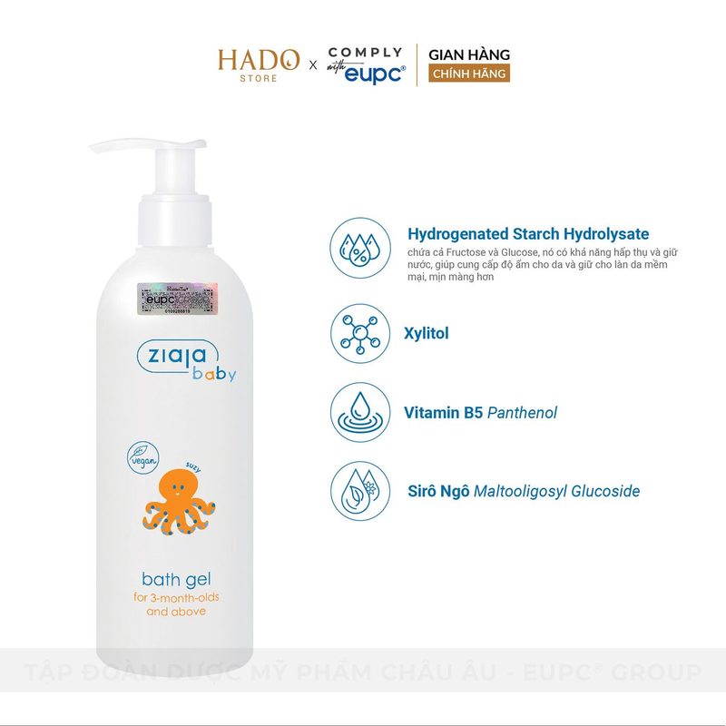 Gel tắm gội 2in1 cho bé từ 3 tháng tuổi Ziaja Baby 300ml