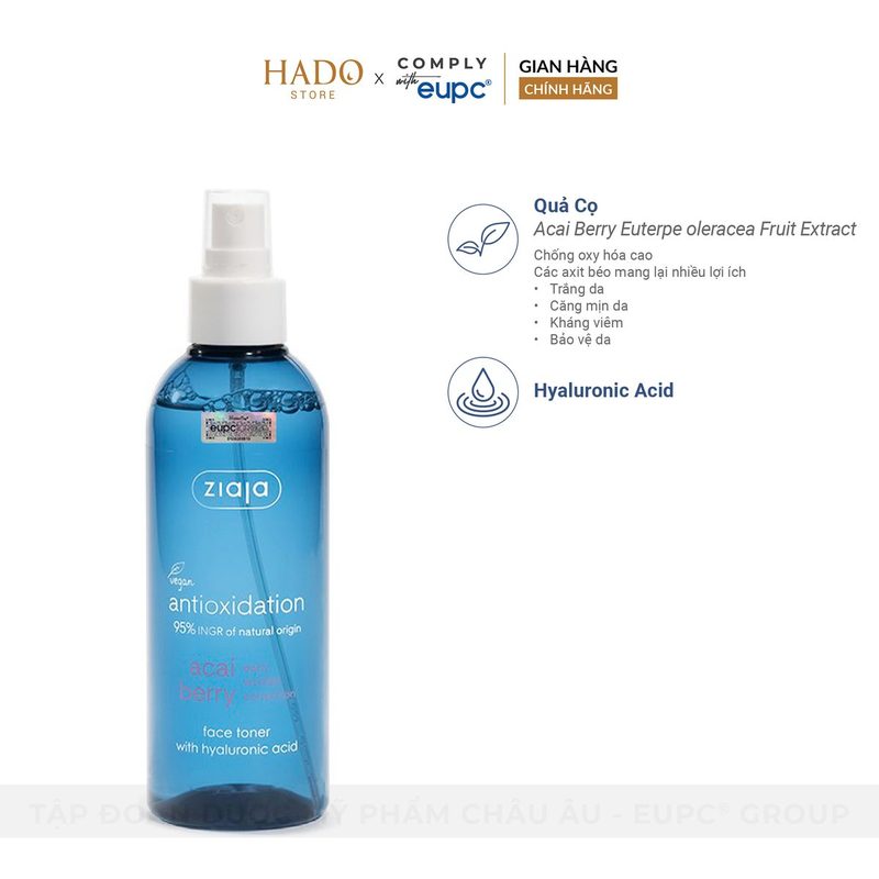 Xịt cân bằng dưỡng ẩm Hyaluronic Ziaja Acai Berry 200ml - ảnh 2