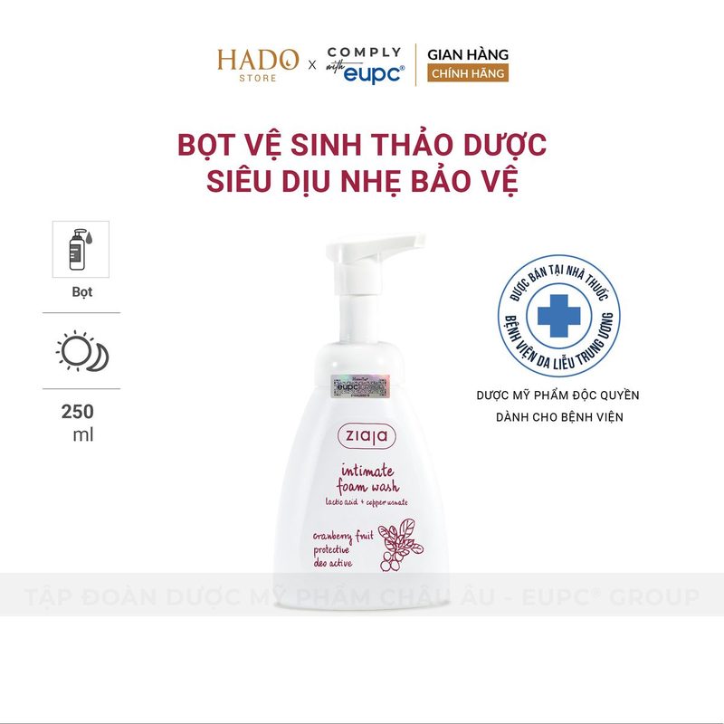 Bọt vệ sinh phụ nữ Nam việt quất dịu nhẹ Ziaja Intimate 250ml - ảnh 3