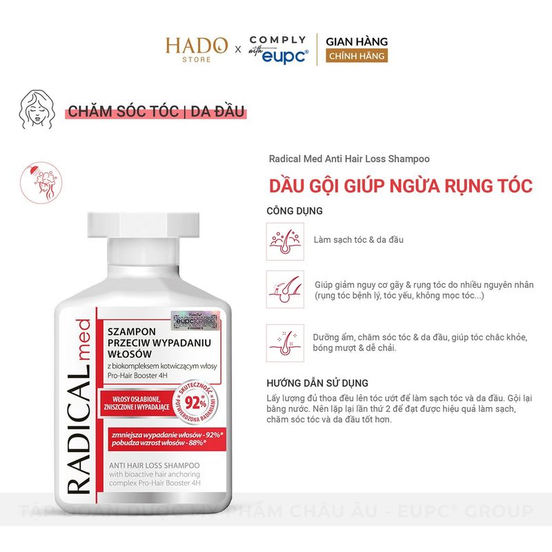 Dầu gội hỗ trợ giảm gãy rụng tóc Farmona Radical Med 300ml - ảnh 3