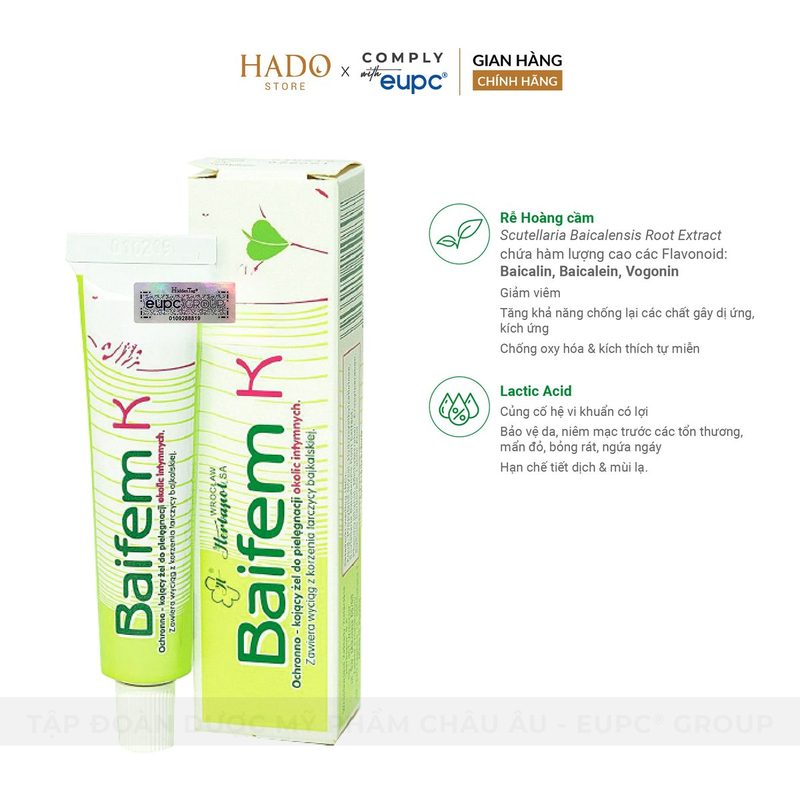Gel dưỡng làm dịu vùng kín Baifem K 15g - ảnh 2