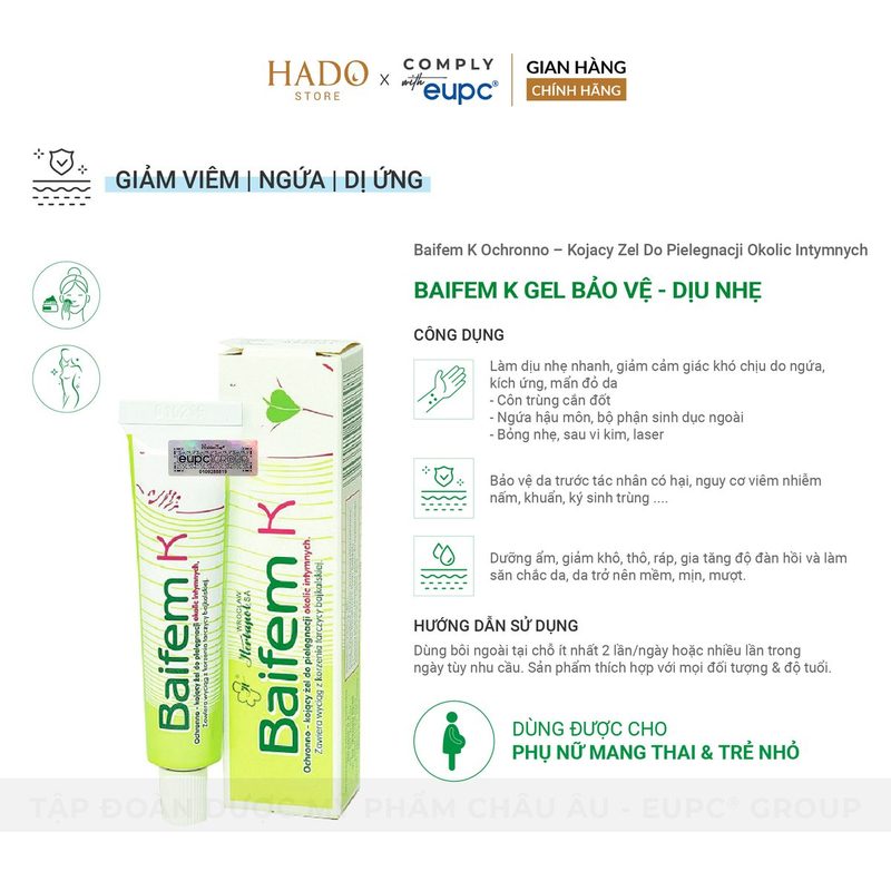 Gel dưỡng làm dịu vùng kín Baifem K 15g - ảnh 3