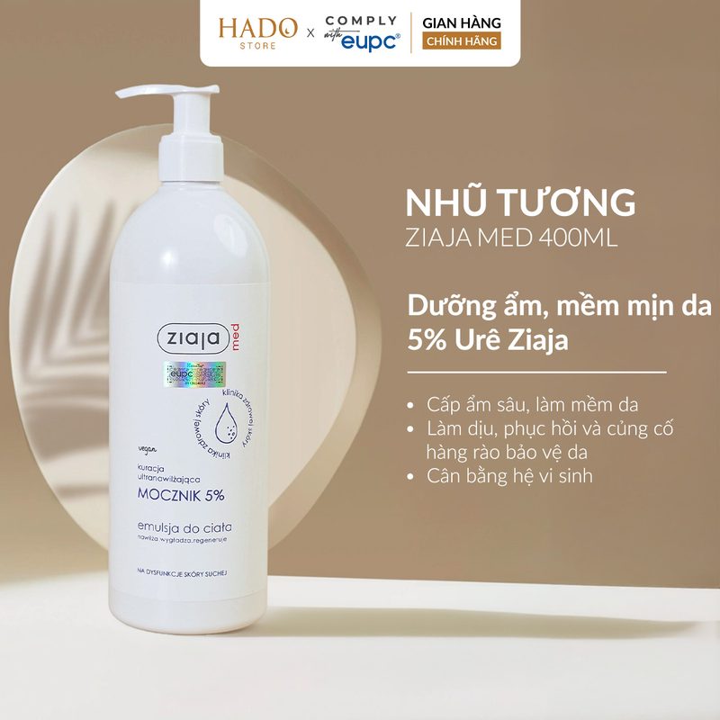 Nhũ tương dưỡng thể 5% Urê Ziaja Med Mocznik 400ml