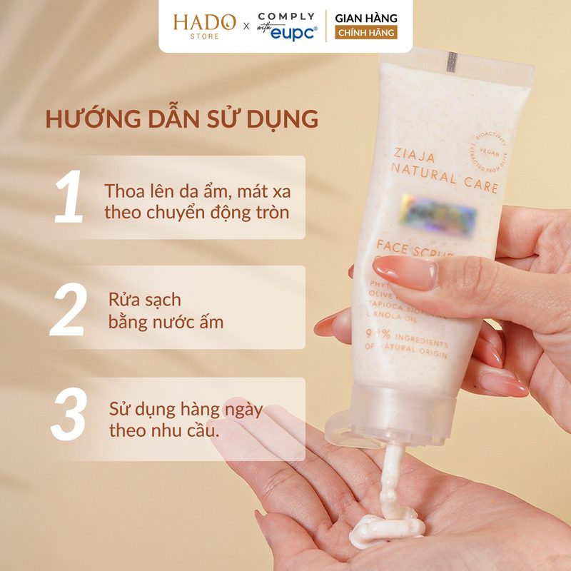 Tẩy tế bào chết hạt mịn cho mặt Ziaja Natural Care 70ml - ảnh 5